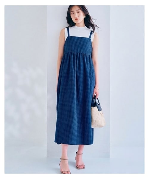 nissen（ニッセン）の「ダブルストラップバックリボンキャミワンピース＜大きいサイズ有＞（ワンピース・レディース・黒系/ブルー系・S/M/L/LL/3L/4L/5L）」の11枚目の写真