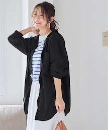 nissen | 楊柳ビッグフードシャツパーカー（UVカット）＜大きいサイズ有＞(パーカー)