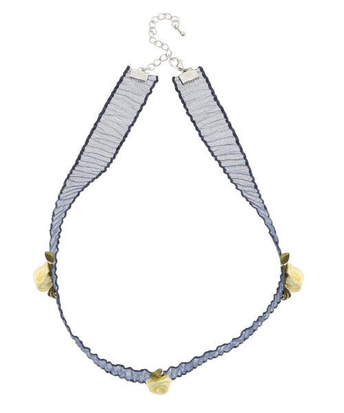 jouetie（ジュエティ）の「ローズレースリボンチョーカー（ネックレス・レディース・オフホワイト/ピンク/ネイビー・F）」の3枚目の写真