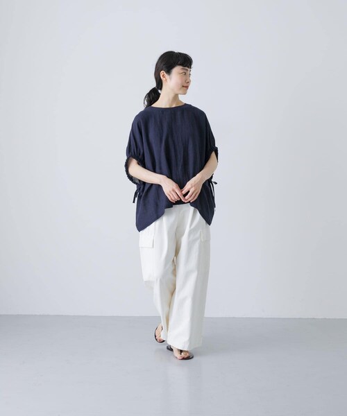 かぐれ（カグレ）の「パナマギャザースリーブプルオーバー（その他トップス・レディース・IVORY/NAVY・FREE）」の21枚目の写真
