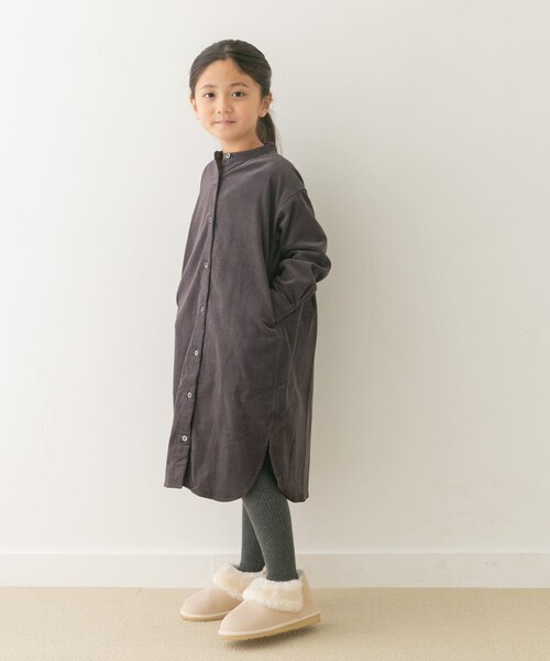 URBAN RESEARCH DOORS（アーバンリサーチドアーズ）の「『親子リンク』『UR TECH』コーデュロイシャツワンピース(KIDS)（ワンピース・キッズ・GREIGE/GRAY/MUSTARD・105/120/135）」の7枚目の写真