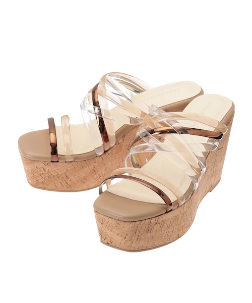 MERCURYDUO（マーキュリーデュオ）の「クリアチューブウェッジサンダル（サンダル・レディース・ブラック/ブラウン/ミックス/クリア・36/38/34）」の4枚目の写真