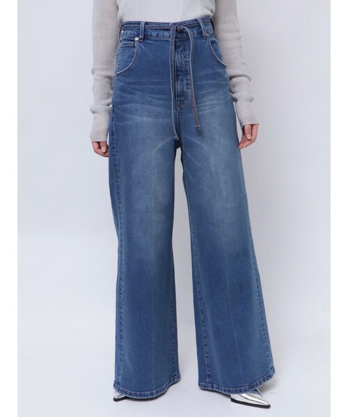 MERCURYDUO（マーキュリーデュオ）の「【OUNNOUN】ハイライズワイドレッグデニム（その他・レディース・グレー/ブルー・S/M）」の7枚目の写真