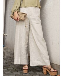 MERCURYDUO | リネンハイウエストワイドパンツ(その他パンツ)
