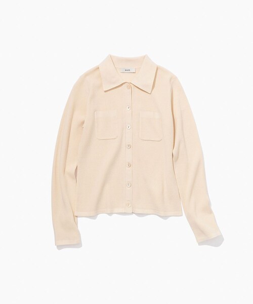 ROPE'(ロペ)の「ポロニットカーディガン/イージーケア(カーディガン/ボレロ・レディース・ブラック/ベージュ/ピンク・F)」の4枚目の写真