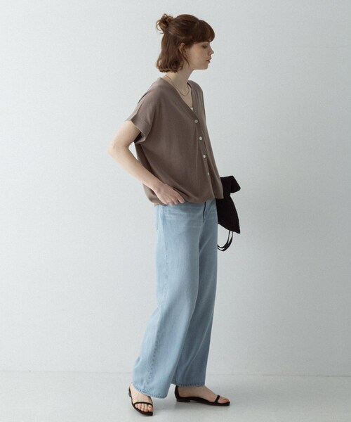 URBAN RESEARCH Sonny Label（アーバンリサーチサニーレーベル）の「クールミストフレンチニットカーディガン（カーディガン/ボレロ・レディース・ブラック/L.グレー/モカグレー・Free）」の18枚目の写真