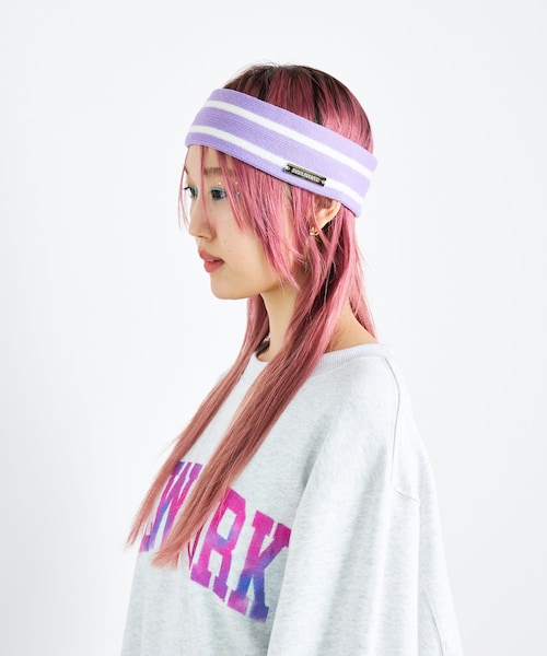 SENSE OF PLACE by URBAN RESEARCH(センスオブプレイスバイアーバンリサーチ)の「ANNA SUI NYC ボーダーニットヘッドバンド(ヘアバンド・レディース・RED/PURPLE/YELLOW・one)」の1枚目の写真