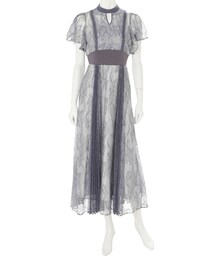 MERCURYDUO | レースプリーツスイッチングドレス(ワンピース)