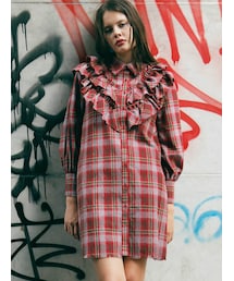 極美品✨】jouetieフリル ロング シャツ ワンピース レッド