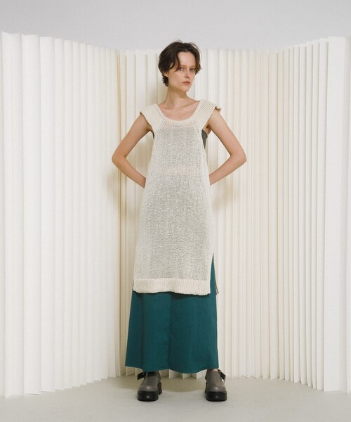 LAATO（ラート）の「knit frill tunic（チュニック・レディース・サンゴ/クリーム・Free）」の7枚目の写真