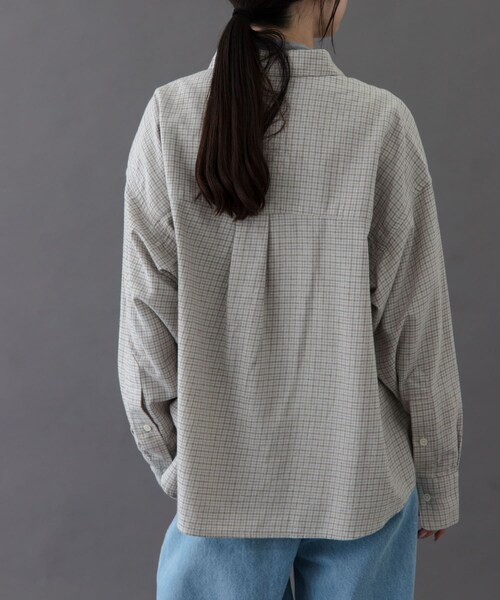URBAN RESEARCH DOORS(アーバンリサーチドアーズ)の「FORK&SPOON ネルチェックシャツ(シャツ/ブラウス・レディース・NAVY/BROWN/IVORY・1)」の7枚目の写真