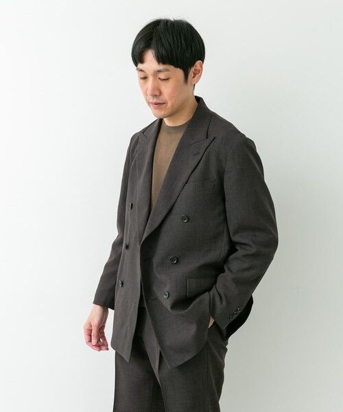 URBAN RESEARCH DOORS(アーバンリサーチドアーズ)の「LIFE STYLE TAILOR ウーリーノグレンチェックダブルジャケット(テーラードジャケット・メンズ・BROWN-CH・S/M/L/XL)」の12枚目の写真
