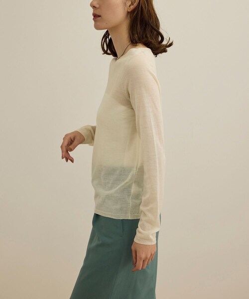 ROPE'(ロペ)の「【COFIL(コフィル)】シアーボートネックカットソー(カーディガン/ボレロ・レディース・ホワイト・F)」の22枚目の写真