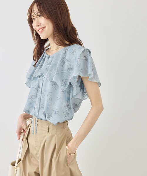 ROPE' PICNIC(ロペピクニック)の「花柄フェミニンブラウス(シャツ/ブラウス・レディース・オフホワイト/サックス/イエロー・F)」の22枚目の写真