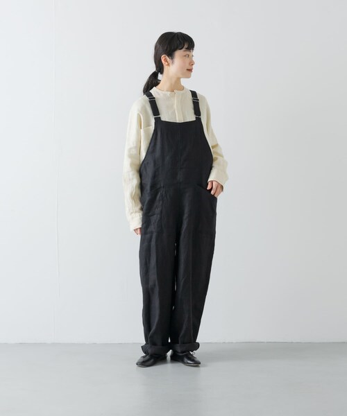 リネンバッククロスサロペット