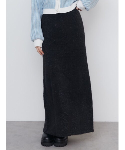 CALNAMUR（カルナムール）の「GLITTER SHAGGY KNIT SK/グリッターシャギーニットスカート（スカート・レディース・ブラック/ピンク/シルバー・F）」の3枚目の写真