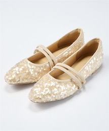 nissen | 【ゆったり幅広】ゴムストラップシューズ（低反発中敷）（ワイズ４Ｅ）(バレエシューズ)