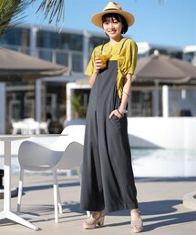 nissen | 大きいサイズバッククロスサロペットパンツ（ゆったりヒップ）(パンツ)