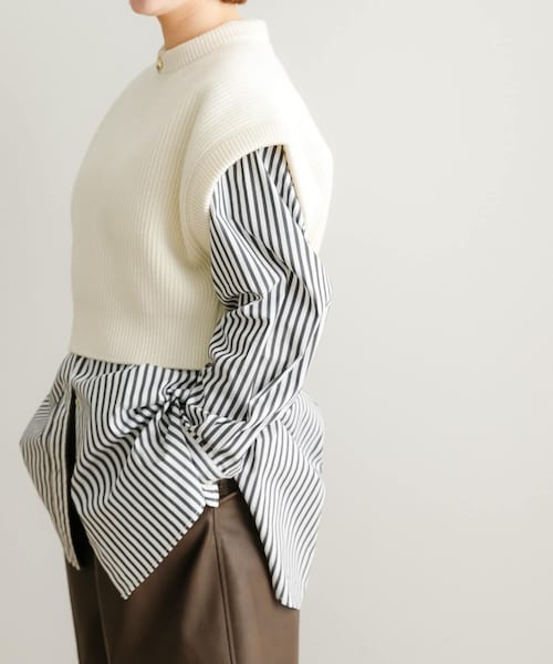 URBAN RESEARCH(アーバンリサーチ)の「『別注』ROUTINE×URBAN RESEARCH WOOL KNIT VEST(ベスト・レディース・WHITE/BLACK/GREEN/WINE・-)」の8枚目の写真