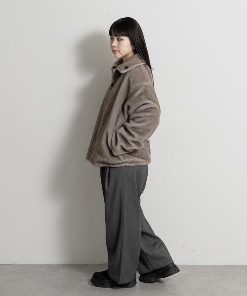 THE GOODLAND MARKET（ザグッドランドマーケット）の「&her　Reversible Fur Blouson（テーラードジャケット・レディース・BLACK/BROWN・Free）」の21枚目の写真