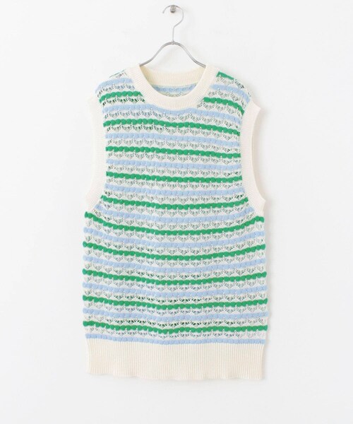 SENSE OF PLACE by URBAN RESEARCH（センスオブプレイスバイアーバンリサーチ）の「カラフルスカシアミニットベスト（ベスト・メンズ・GREEN/PINK/BLACK・one）」の4枚目の写真