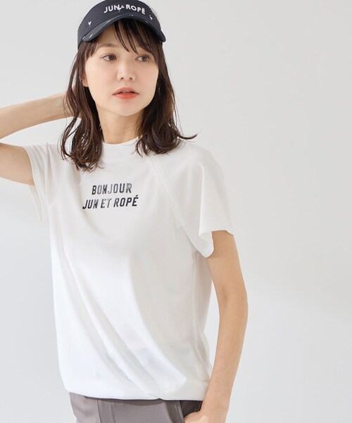 ROPE'(ロペ)の「強撚スムースドロストモック2WAYプルオーバー/UV(Tシャツ/カットソー・レディース・ブラック/ホワイト/カーキ・L/M/S/XL)」の7枚目の写真