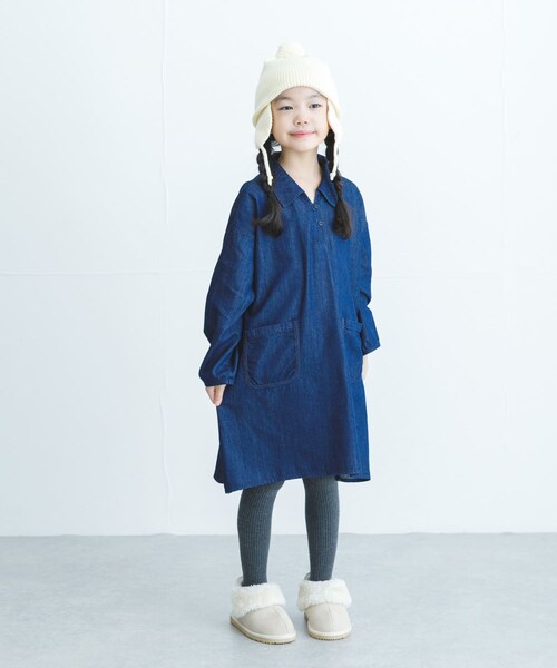 URBAN RESEARCH DOORS（アーバンリサーチドアーズ）の「デニムミニワンピース(KIDS)（ワンピース・キッズ・INDIGO/ONE WASH・105/120/135）」の16枚目の写真