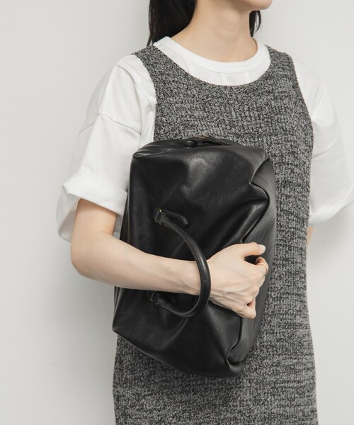 KBF（ケイビーエフ）の「ガマグチボストンBAG（ボストンバッグ・レディース・D.BROWN/BLACK・one）」の5枚目の写真