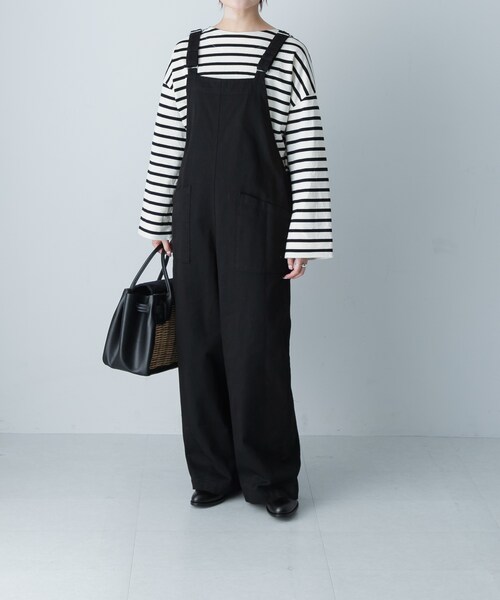 かぐれ（カグレ）の「コットンボートネックカットソー（Tシャツ/カットソー・レディース・IVORY/BLACK/BORDER・Free）」の9枚目の写真