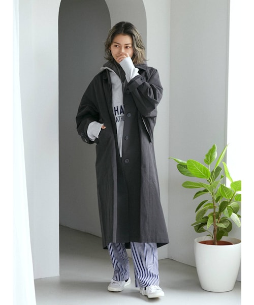 Ungrid（アングリッド）の「ステンカラーコート（ステンカラーコート・レディース・ブラック/ダークオレンジ/ベージュ・S/M）」の15枚目の写真