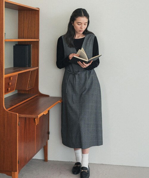 URBAN RESEARCH DOORS(アーバンリサーチドアーズ)の「『UR TECH』ツイルフレアジャンパースカート(ジャンパースカート・レディース・NAVY/GLEN CHECK・Free)」の22枚目の写真