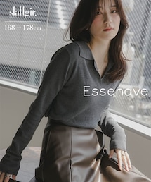slattgir | 高身長　スキッパーポロニット（トールサイズ）Essenave(ニット/セーター)