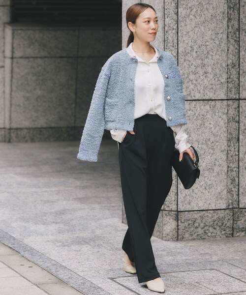 URBAN RESEARCH ROSSO（アーバンリサーチロッソ）の「ストレッチツイルタックストレートパンツ（その他パンツ・レディース・L.BEIGE/BLACK・36/38）」の5枚目の写真