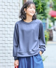nissen | ＜大きいサイズ＞なめらかポンチリブ付プルオーバー(Tシャツ/カットソー)