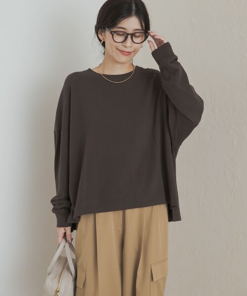 URBAN RESEARCH DOORS(アーバンリサーチドアーズ)の「ネルベア天竺ワイドプルオーバー(Tシャツ/カットソー・レディース・GRAY/PINK/BROWN・M)」の15枚目の写真