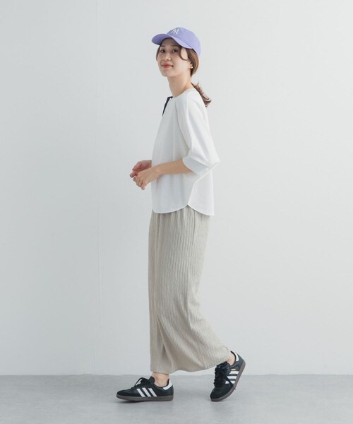 URBAN RESEARCH DOORS（アーバンリサーチドアーズ）の「ニットドッキングドルマン プルオーバー（Tシャツ/カットソー・レディース・OFF WHITE/L.KHAKI/NAVY/BLACK/RED BEANS・Free）」の13枚目の写真