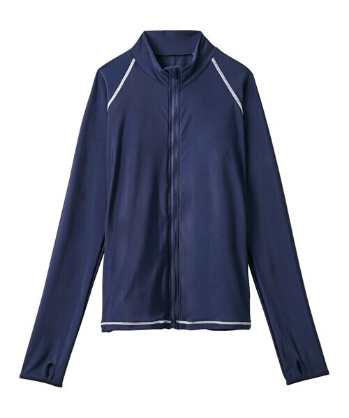 nissen（ニッセン）の「スタンドカラーラッシュガード（指穴付）（ラッシュガード・メンズ・ホワイト/ミント/ブラック/ネイビー/ベビーピンク/ブルー・S/M/L/LL/3L/4L/5L/6L/8L/10L）」の4枚目の写真