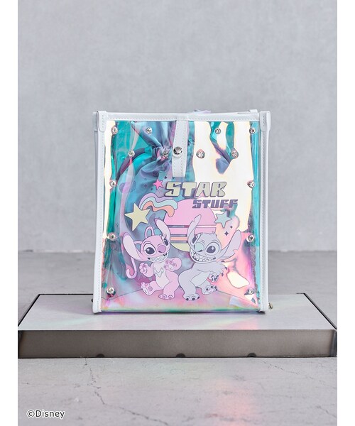 GYDA（ジェイダ）の「スティッチ / GYDA bijouクリアBAG（ショルダーバッグ・レディース・オフホワイト/ブラック・F）」の4枚目の写真