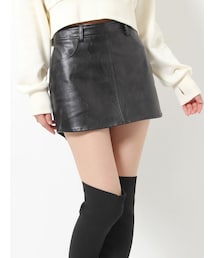GYDA | フェイクレザースカートライクショートパンツ(スカート)
