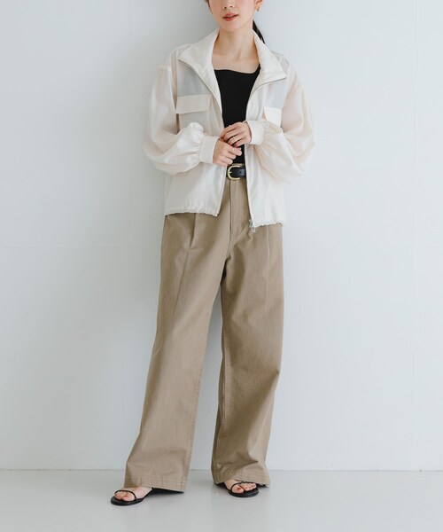 URBAN RESEARCH（アーバンリサーチ）の「シアージップブルゾン（ブルゾン・レディース・KHAKI/OFF/BLACK・FREE）」の9枚目の写真