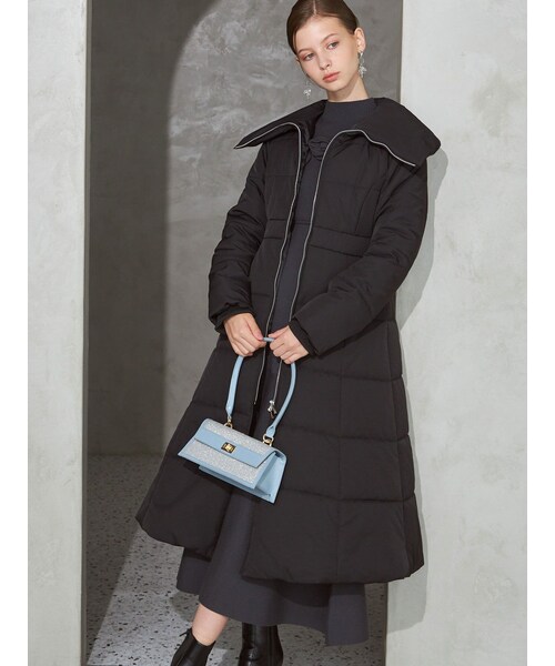 MERCURYDUO（マーキュリーデュオ）の「中綿ロングコート（その他アウター・レディース・ブラック/ラベンダー/ライトグレー・S/M）」の22枚目の写真