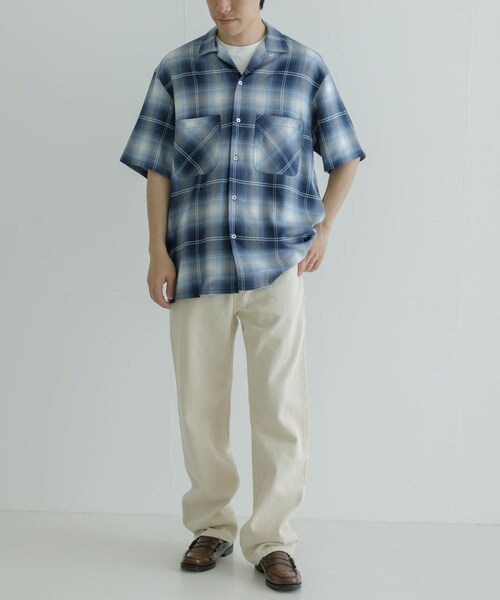 URBAN RESEARCH(アーバンリサーチ)の「SEVEN BY SEVEN OPEN COLLAR SHEER SHIRTS S/S(シャツ/ブラウス・メンズ・110 BLUE・S/M)」の4枚目の写真