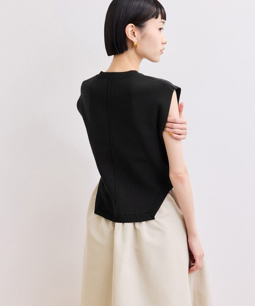 ADAM ET ROPE'(アダムエロペ)の「【WEB限定】・【サステナブル】カーブヘムコンビワンピース(ワンピース・レディース・ブラック系/チャコール/キナリ系・36/38)」の14枚目の写真