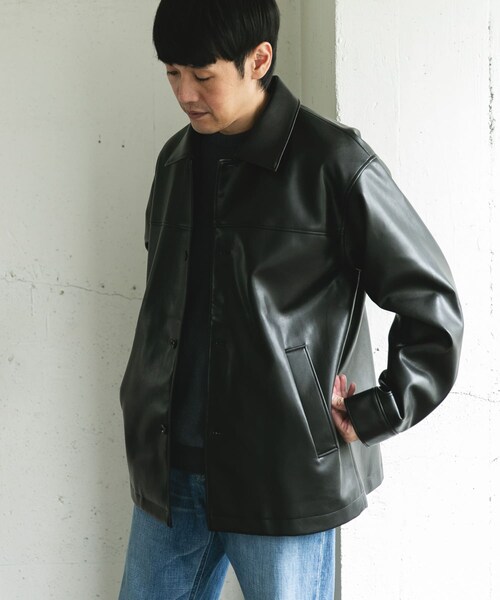 URBAN RESEARCH DOORS（アーバンリサーチドアーズ）の「FL カーコート（ライダースジャケット・メンズ・BLACK・M/L）」の7枚目の写真
