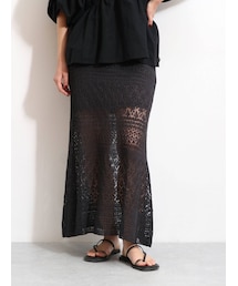Ungrid | 透かし編みニットフレアスカート(スカート)