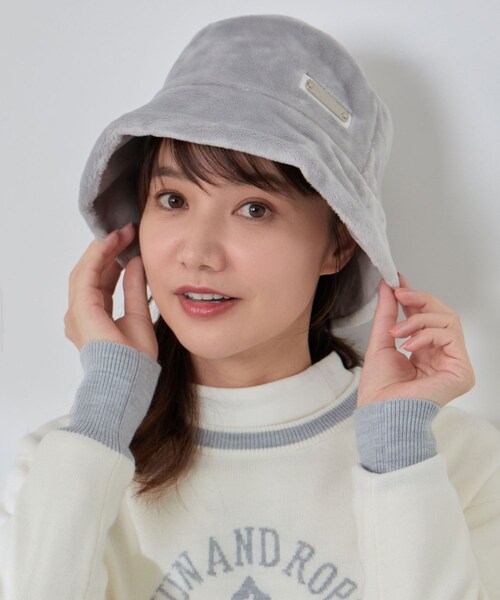 ROPE'（ロペ）の「ボアフリースハット/Oggi掲載（ハット・レディース・ブラック/グレー/ホワイト・F）」の10枚目の写真
