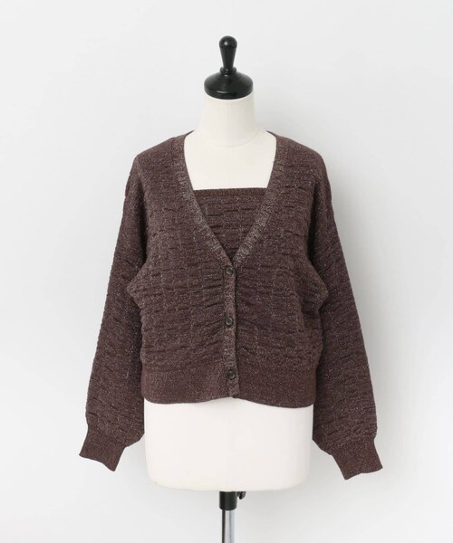 URBAN RESEARCH ROSSO（アーバンリサーチロッソ）の「F by ROSSO　ラメニットビスチェ+カーディガン（カーディガン/ボレロ・レディース・BROWN/GREIGE・FREE）」の8枚目の写真