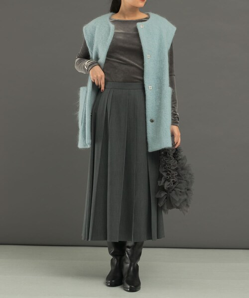 URBAN RESEARCH ROSSO（アーバンリサーチロッソ）の「ランダムプリーツスカート（スカート・レディース・greencheck/browncheck/gray・36/38）」の7枚目の写真