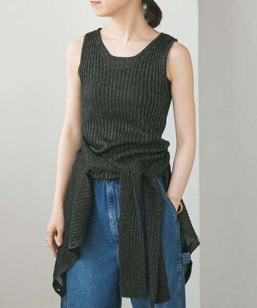 URBAN RESEARCH（アーバンリサーチ）の「ハイゲージラメタンクトップ（タンクトップ・レディース・BLACK系/BEIGE系/BLUE系・FREE）」の5枚目の写真