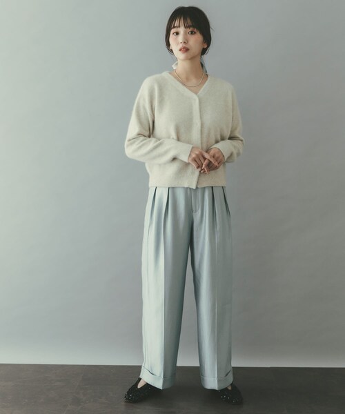 URBAN RESEARCH ROSSO（アーバンリサーチロッソ）の「ブライトツイルタックパンツ（その他パンツ・レディース・BROWN/SAX・36/38）」の16枚目の写真